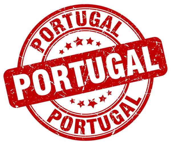 Portugália piros grunge kerek Vintage gumibélyegző. Portugália pecsét. Portugália kerek bélyeg. Portugália grunge pecsét. Portugália. Portugal Vintage bélyegző. — Stock Vector