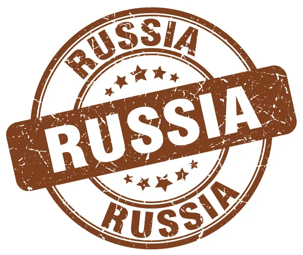 Russia brown grunge round vintage rubber stamp.Russia stamp.Russia round stamp.Russia grunge stamp.Russia.Russia vintage stamp. — Stock Vector