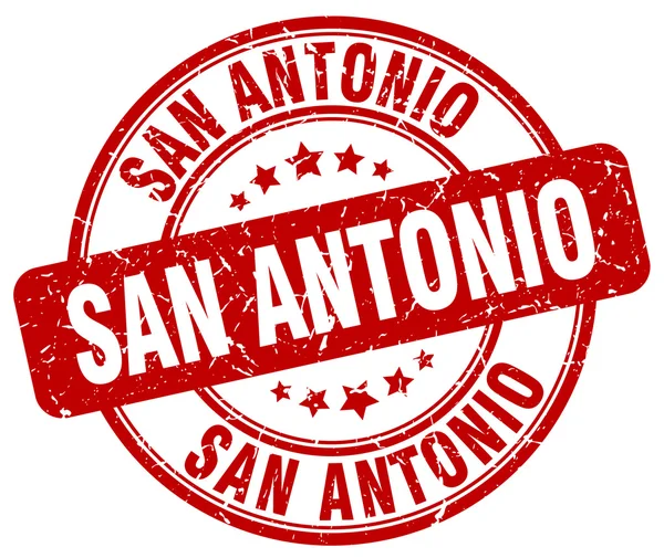 San Antonio, červený v kulaté starožitné razítko. San Antonio razítko. San Antonio, kulaté razítko. San Antonio, grungeové razítko. San Antonio, starožitné razítko. — Stockový vektor