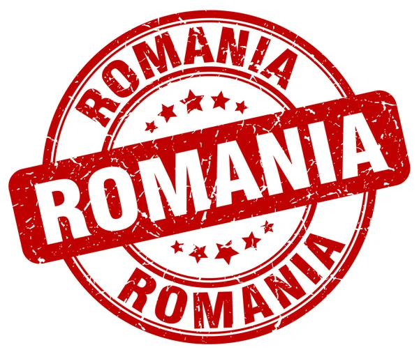 Romania red grunge round vintage rubber stamp.Romania stamp.Romania round stamp.Romania grunge stamp.Romania.Romania vintage stamp. — Stock Vector