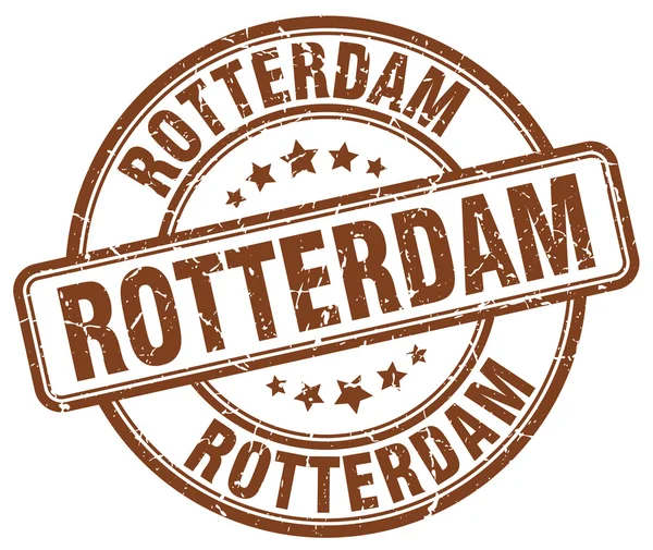 Rotterdam marrone grunge rotondo timbro di gomma vintage. Rotterdam timbro rotondo.Rotterdam grunge timbro. Rotterdam timbro vintage . — Vettoriale Stock