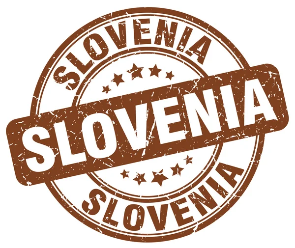 Eslovenia grunge marrón redondo sello de goma vintage .Slovenia stamp.Slovenia stamp.Slovenia grunge stamp.Slovenia.Slovenia vintage stamp . — Archivo Imágenes Vectoriales