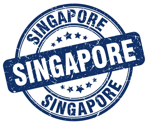 Singapur grunge azul ronda sello de goma vintage. Sello de Singapur. Sello redondo de Singapur. Sello grunge de Singapur. Sello vintage de Singapur. . — Vector de stock