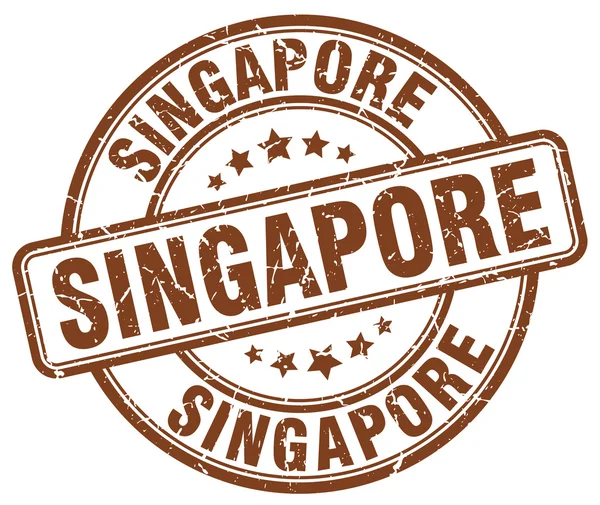 Szingapúr Brown grunge kerek Vintage gumibélyegző. Szingapúr pecsétje. Szingapúr kerek bélyeg. Szingapúr grunge pecsét. Szingapúr. Singapore Vintage bélyegző. — Stock Vector