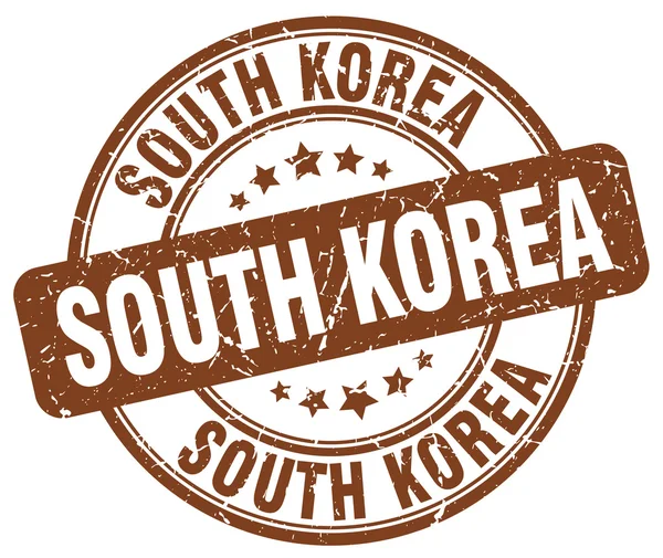 Südkorea braun grunge round vintage rubber stamp.South Korea stamp.South Korea round stamp.South Korea grunge stamp.South korea.South Korea vintage stamp. — Stockvektor