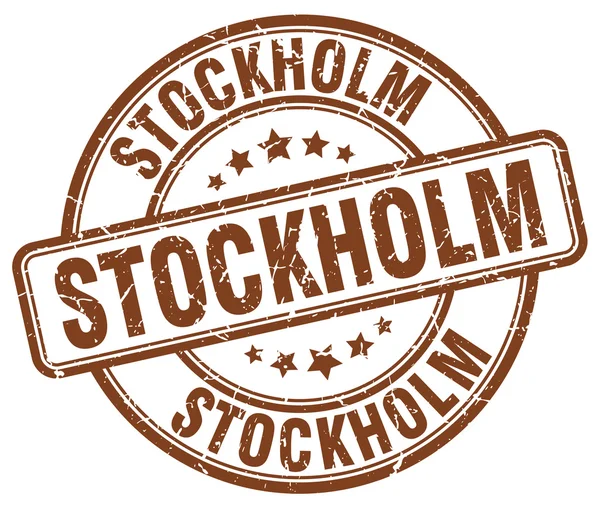 Στοκχόλμη καφέ γκραντζ γύρο vintage καουτσούκ σφραγίδα. Σφραγίδα Στοκχόλμης. Στρογγυλό γραμματόσημο Στοκχόλμης. Το γραμματόσημο της Στοκχόλμης. Στοκχόλμη. Στοκχόλμη vintage σφραγίδα. — Διανυσματικό Αρχείο
