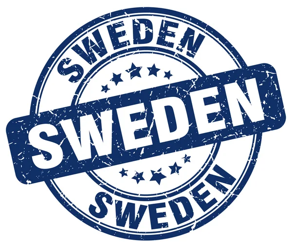 Svédország kék grunge forduló Vintage gumibélyegző. Svédország pecsétje. Svédország kerek pecsét. Svédország grunge pecsét. Svédország. Svédország szüreti bélyegző. — Stock Vector