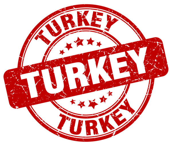 Turkey red grunge round vintage rubber stamp.Turkey stamp.Turkey round stamp.Turkey grunge stamp.Turkey.Turkey vintage stamp.