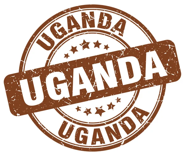 Uganda Brown grunge kerek Vintage gumibélyegző. Ugandai bélyegző. Uganda kerek bélyeg. Uganda grunge pecsét. Uganda. Uganda Vintage bélyegző. — Stock Vector