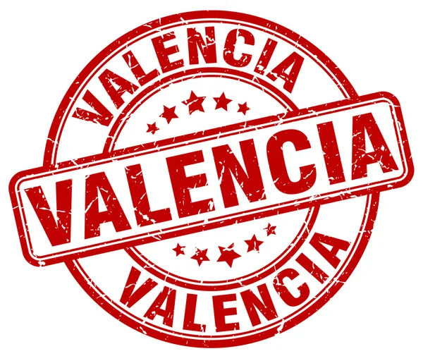 Valencia rode grunge ronde Vintage rubber stempel. De stempel van Valencia. Valencia ronde stempel. Valencia grunge stempel. Valencia. Valencia Vintage stempel. — Stockvector