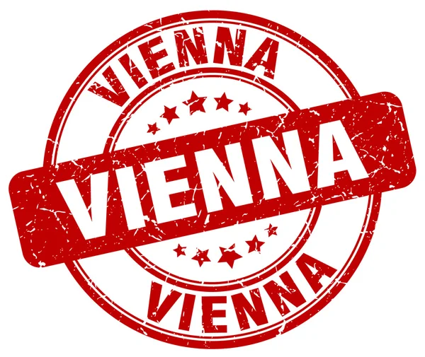 Vienna Red grunge okrągły rocznika pieczątka. Znaczek wiedeński. Wiedeńska pieczęć okrągła. Wiedeńska pieczęć grunge. Vienna. Vienna Vintage pieczęć. — Wektor stockowy