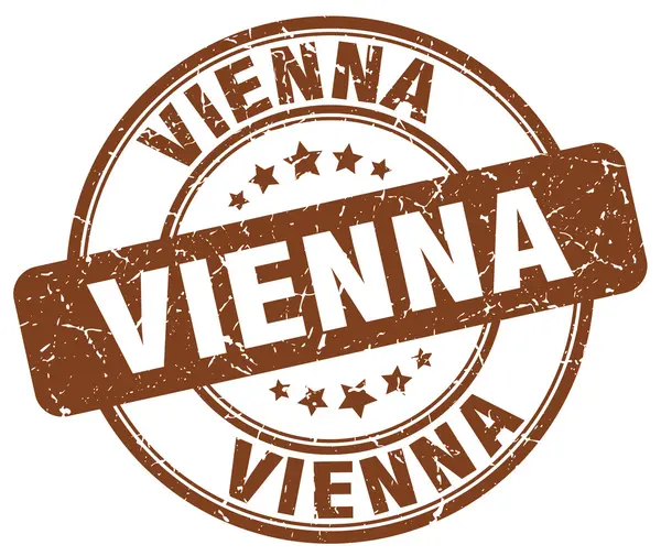 Vienna brązowy grunge okrągły rocznika pieczątka. Znaczek wiedeński. Wiedeńska pieczęć okrągła. Wiedeńska pieczęć grunge. Vienna. Vienna Vintage pieczęć. — Wektor stockowy