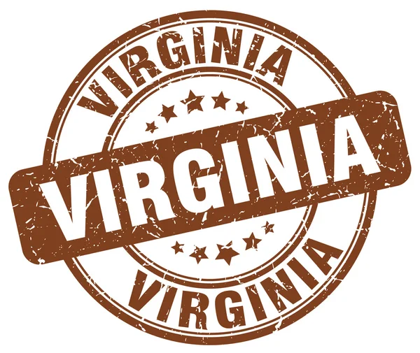 Virginia bruin grunge ronde Vintage rubber stempel. Virginia stempel. Virginia ronde stempel. Virginia grunge stempel. Virginia. Virginia Vintage stempel. — Stockvector
