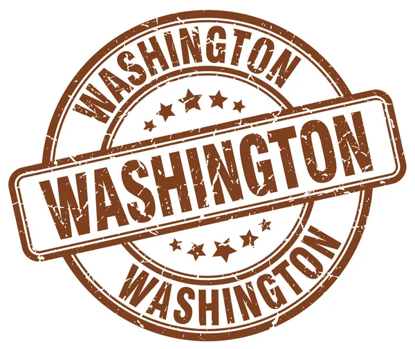 Washington hnědou kolem starožitného razítka. Washingtonské razítko. Washingtonské kulaté razítko. Washingtonské grungeové razítko. Washingtonské razítko Washington. Washington. — Stockový vektor
