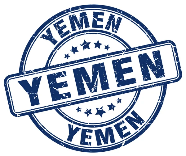 Jemen blauwe grunge ronde vintage rubber stempel.Jemen stempel.Jemen ronde stempel.Jemen grunge stempel.Jemen.Jemen vintage stempel. — Stockvector