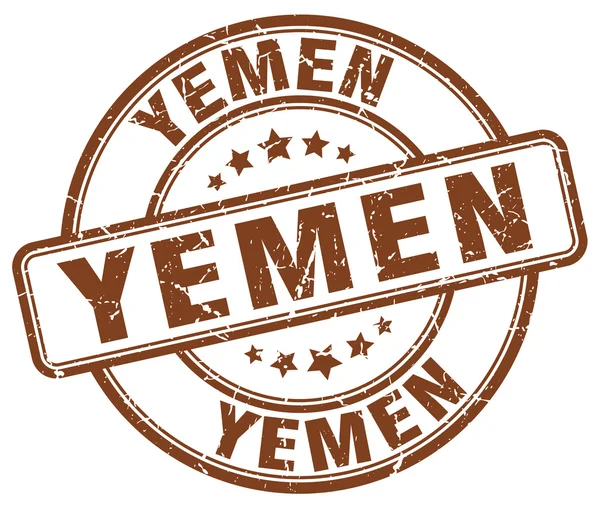 Jemen bruine grunge ronde vintage rubber stempel.Jemen stempel.Jemen ronde stempel.Jemen grunge stempel.Jemen vintage stempel. — Stockvector