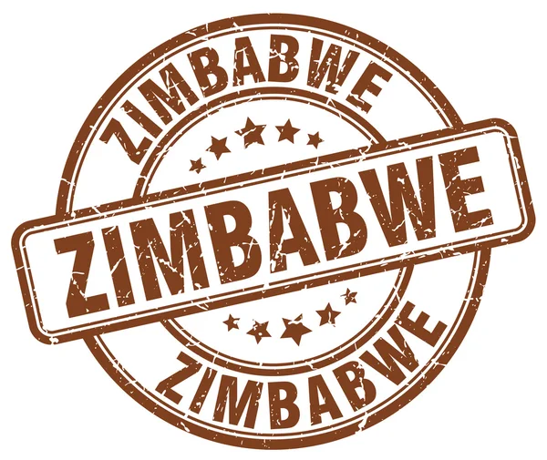Simbabwe braun grunge round vintage rubber stamp.Simbabwe stamp.Simbabwe round stamp.Simbabwe grunge stamp.Simbabwe.Simbabwe vintage stamp. — Stockvektor