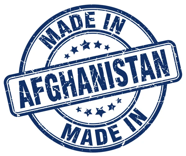 Feita no Afeganistão azul grunge carimbo redondo — Vetor de Stock