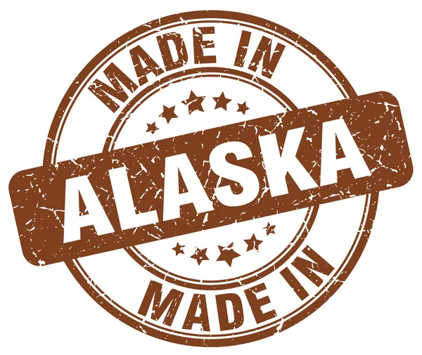 Hergestellt in alaska brown grunge round stamp — Stockvektor