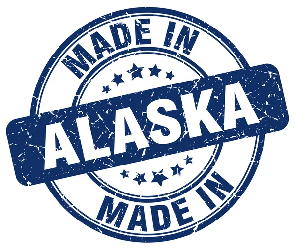 Maakte in Alaska blauwe grunge ronde stempel — Stockvector