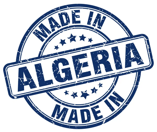 Fabriqué en Algérie timbre rond grunge bleu — Image vectorielle
