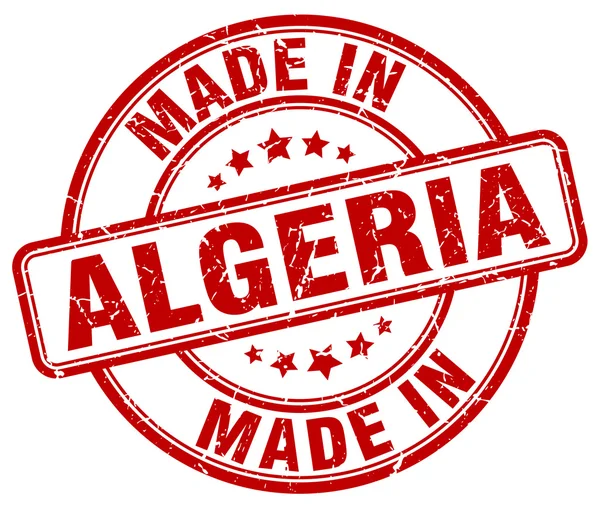 Fabriqué en Algérie timbre rond grunge rouge — Image vectorielle