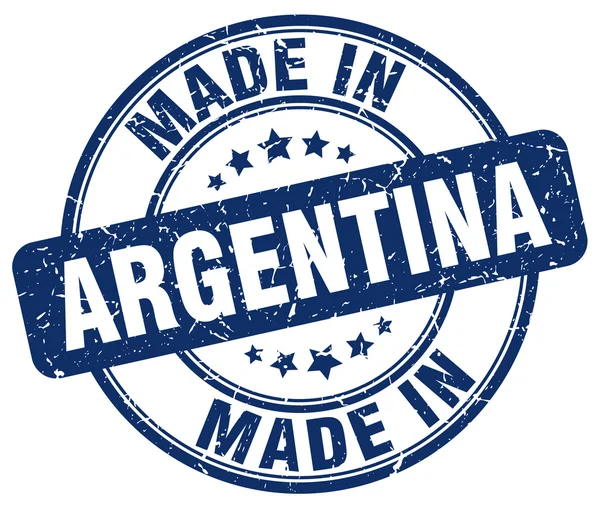 Maakte in Argentinië blauwe grunge ronde stempel — Stockvector