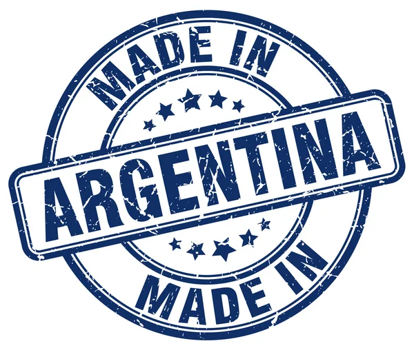 Fabriqué en Argentine timbre rond grunge bleu — Image vectorielle