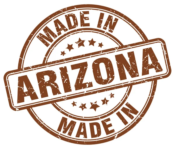 Fabriqué en Arizona timbre rond brun grunge — Image vectorielle