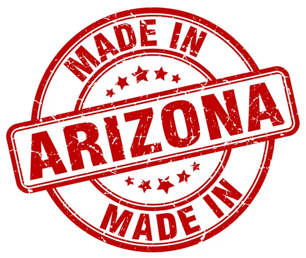 Fabriqué en Arizona timbre rond grunge rouge — Image vectorielle