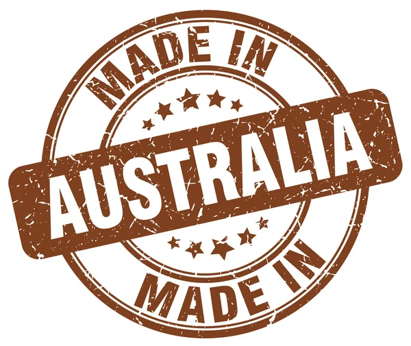 Зроблено в Австралії, коричневий гранж круглі штамп — стоковий вектор