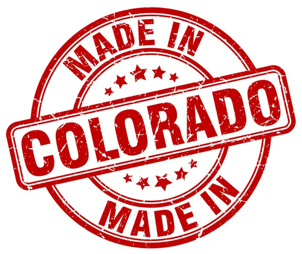 Made in Colorado red grunge round stamp — Stock Vector