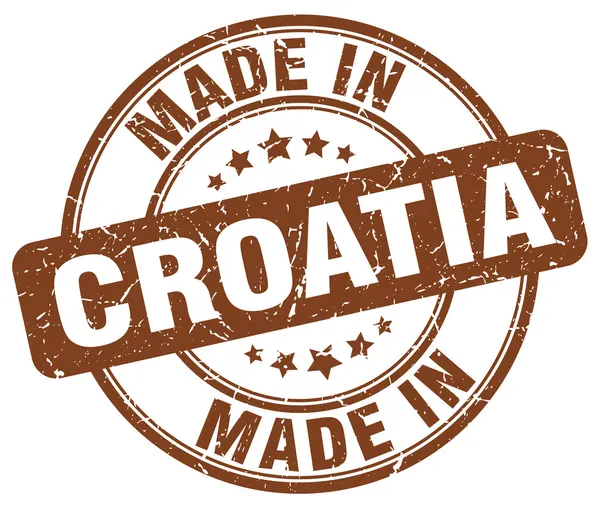 Hecho en Croacia grunge marrón ronda sello — Archivo Imágenes Vectoriales