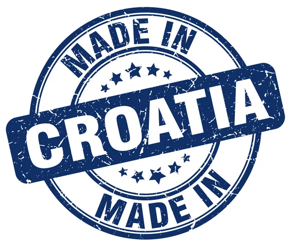 Hecho en Croacia grunge azul ronda sello — Archivo Imágenes Vectoriales