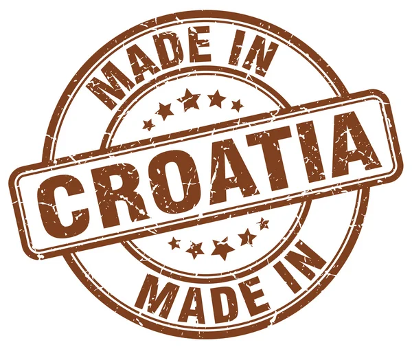 Hecho en Croacia grunge marrón ronda sello — Archivo Imágenes Vectoriales