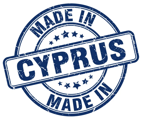 Maakte in Cyprus blauwe grunge ronde stempel — Stockvector