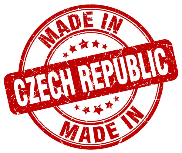 Made in Czech Republic red grunge round stamp — Stock Vector
