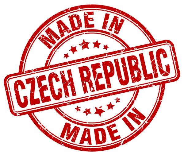 Made in Czech Republic red grunge round stamp — Stock Vector