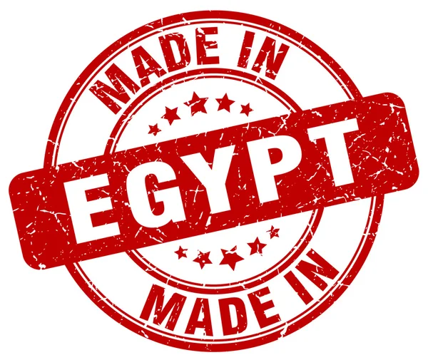 Maakte in Egypte rode grunge ronde stempel — Stockvector