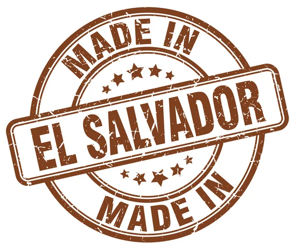Сделанная в Сальвадоре бурая гранжевая круглая марка — стоковый вектор