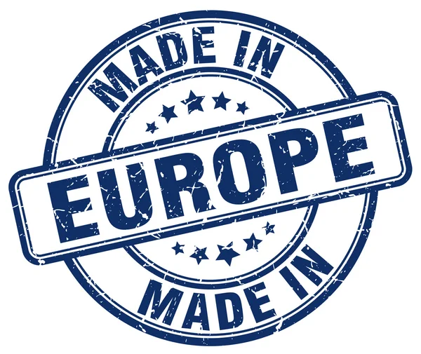 Made in europe blue grunge round stamp — Stockový vektor