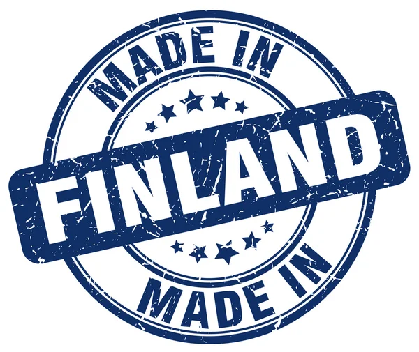 Made in Finland blue grunge round stamp — Stockový vektor