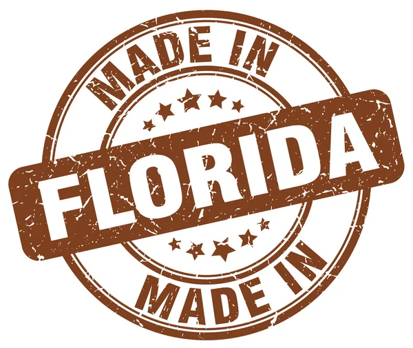 Wykonane w Florida brązowy nieczysty okrągły znaczek — Wektor stockowy