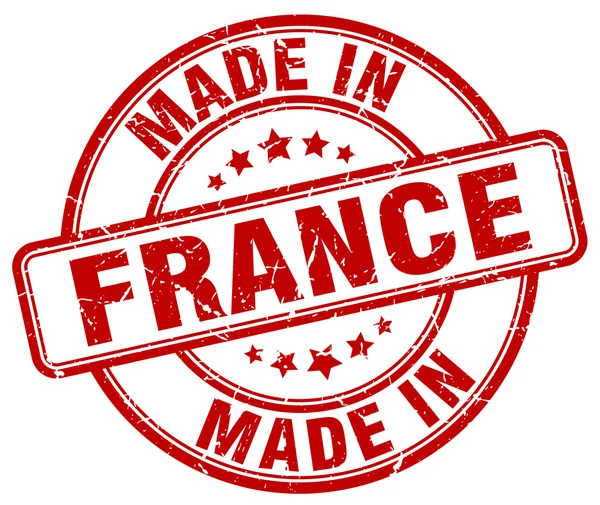 Fransa kırmızı grunge yuvarlak yapılmış damga — Stok Vektör