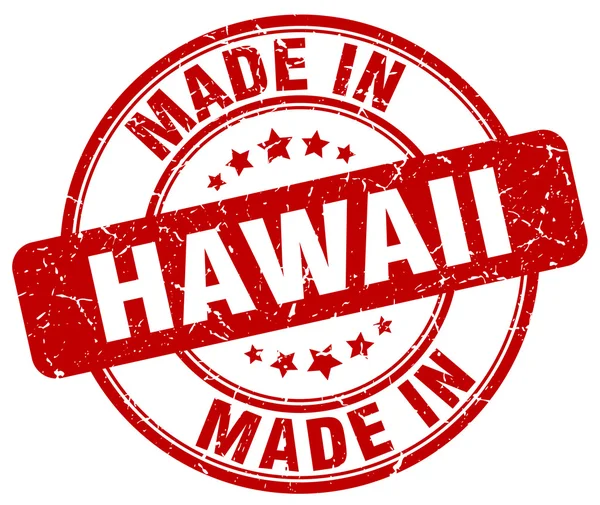 Feito no Havaí grunge vermelho carimbo redondo — Vetor de Stock