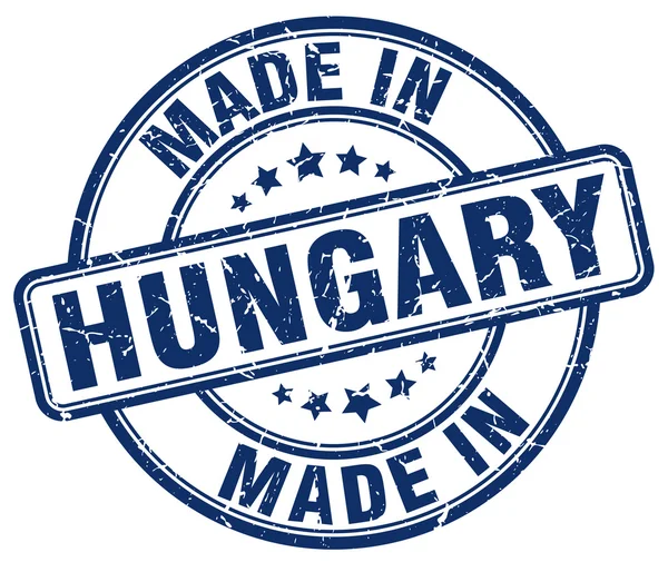 Made in Hungary blue grunge round stamp — Stock Vector