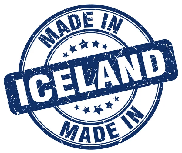 アイスランド ブルー グランジ製ラウンド スタンプ — ストックベクタ