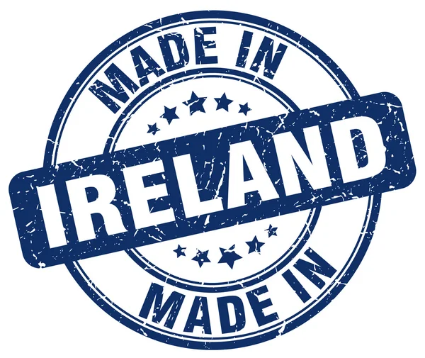 Made in Ireland blue grunge round stamp — Stockový vektor