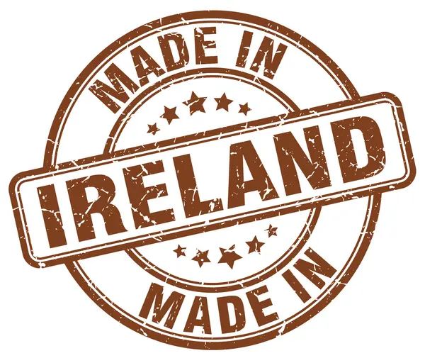 Feito na Irlanda grunge marrom carimbo redondo —  Vetores de Stock