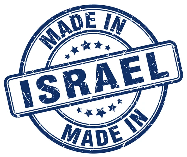 Зроблено в Ізраїль синій гранж круглі штамп — стоковий вектор